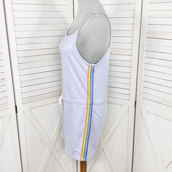 Joe Boxer Rainbow Striped Sides Shorts Romper Playsuit Lavender Juniors Medium - Picture 2 of 12
